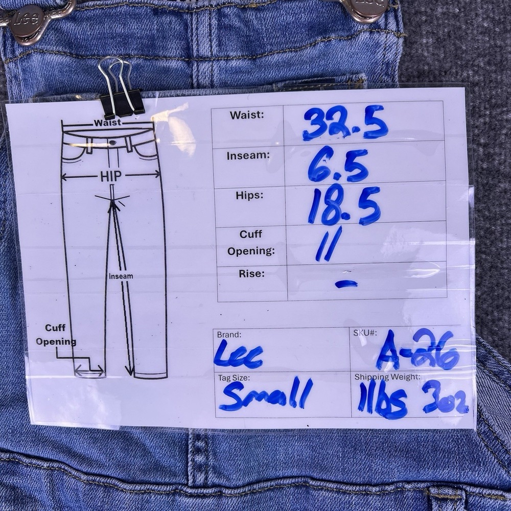 Lee Overalls Womens Small Blue Medium Wash Farm Chore Boho Bib Shortalls Pockets - Picture 3 of 16